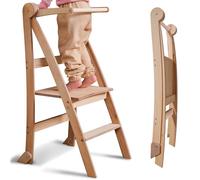 Tour d'apprentissage en Bois Montessori Gain de Place : Tour Pliable, Tabouret pour Enfants, échelle Pliable pour Enfants, Tour d'apprentissage avec Protection Anti-basculement