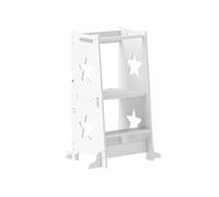 Tour d'apprentissage enfant table ensemble table et chaise 2 en 1 bois blanc
