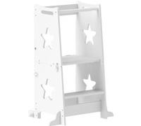 AIYAPLAY Tour d'observation Enfant Tour d'apprentissage Enfant Structure trapézoïdale Design 2 en 1 pour Enfant 3-6 Ans Blanc