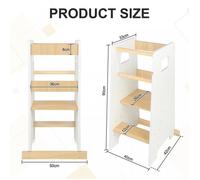 Tour d'apprentissage Enfant VIVOLILV - Réglable en hauteur - Avec Bandes Antidérapantes - 90x42x40 cm - Tour d Observation Enfant