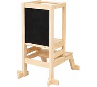 Tour d'apprentissage et d'observation 2 en 1 en Bois avec Ardoise, Marchepied Montessori pour Enfants, 51x90 cm
