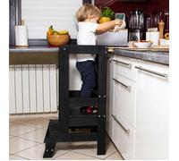 Springos Tour D'apprentissage Et Observation Pour Enfants, Kitchen Helper, Made In Eu Blanc