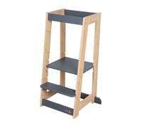 Tour d'Apprentissage Montessori - ROBA - Bambou FSC® - Réglable en Hauteur - Supporte 80 kg - Anthracite / Naturel