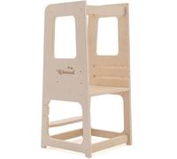 Tour d'Apprentissage Montessori Robincool Evolutive 40x44x90 cm en Bois Éco avec Hauteur Réglable et Barre de Sécurité