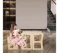 Tour d'apprentissage - Pliable - Tour d'observation Montessori avec Tableau - Normes CE- Marchepied pour Enfants - Pieds Anti Bascule et Antidérapants - 87 x 57 x 39 cm (couleur d'origine)