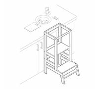 Tour d'Apprentissage "Step" - Tour Montessori en Bois Massif, Évolutive et Sécurisée pour Enfants 1-4 ans