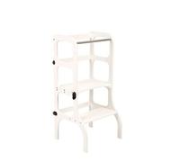 Ette Tete – Tour d'apprentissage Step'n'Sit – Convertible 2 en 1 – Blanc, fermoirs en laiton