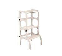 Tour D'apprentissage - Table ""Step'n'sit"". Light Gray / Brass Fermoirs