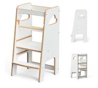 Tour d'apprentissage | Tour d’Observation pour Enfants à partir de 1 an | Kitchen Helper | Hauteur réglable pour Enfants | Capacité de Charge 50 kg | Marchepied | Montessori (Blanc 3)
