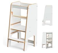 Tour d'apprentissage | Tour d’Observation pour Enfants à partir de 1 an | Kitchen Helper | Hauteur réglable pour Enfants | Capacité de Charge 50 kg | Marchepied | Montessori (Blanc 1)