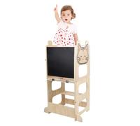 Tour d'apprentissage -Tour d'observation Montessori avec Tableau-Marchepied pour Enfants -Pliable, réglables en Hauteur, Pieds Anti-basculement,5-99 Ans,87 x 42 x 38,5 cm - Chat