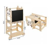 Tour d'apprentissage VIVOLILV,3 in 1 Tour d Observation Enfant Montessor 1-3 Ans,Tour d'observation Design Panda ,Bois,92x41x41 cm