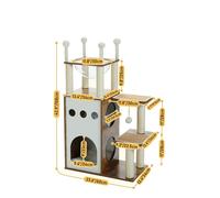 Tour d'arbre à chat en bois, Nid de capsule, Appartement spacieux à deux étages , AMT0062BN-SAMT0062BN-S, comme image