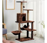 Tour d'arbre à Chat pour Chaton à Plusieurs Niveaux avec griffoirs et recouvert de Peluche Douce pour Petits Chats et Chatons (Couleur : Marron)
