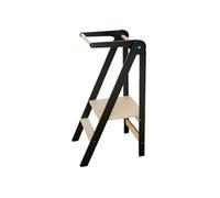 Tour de cuisine pliable Leg&Go Montessori avec plate-forme réglable en hauteur - entièrement assemblée et prête à l'emploi dès sa sortie de l'emballage. (Noire)
