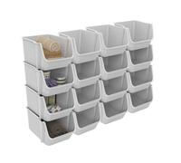 Tour de 4 bacs de rangement en plastique, lot de 4, Sundis FLY TOWER blanc cassé