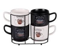 Tour de 4 mugs Mocha 39 cl - Table Passion - Décoré - Porcelaine G