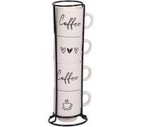 Tour de 4 tasses Sweet coffee 12 cl - Table Passion - Blanc - Porcelaine Blanc G