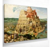 Tour de Babel Bruegel, grand tableau imprimé sur toile de haute qualité, fin art, encadré prêt à accrocher bsa40-150x105 cm