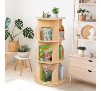Tour de bibliothèque rotative à 3 niveaux pour enfants, design durable pour un accès et un affichage faciles, parfaite pour la salle de jeux ou la crèche