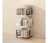 Tour de bibliothèque rotative à 360° avec roulettes, support de rangement rotatif pour un affichage et une organisation faciles dans la salle de jeux des enfants, la chambre à coucher et le salon