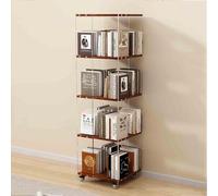 Tour de bibliothèque rotative à 360° avec roulettes, support de rangement rotatif pour un affichage et une organisation faciles dans la salle de jeux des enfants, la chambre à coucher et le salon