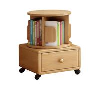 Tour de bibliothèque rotative à 360° avec tiroir et roulettes, design cylindrique 1/2/34 niveaux pour une organisation efficace de l'espace