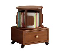 Tour de bibliothèque rotative à 360° avec tiroir et roulettes, design cylindrique 1/2/34 niveaux pour une organisation efficace de l'espace
