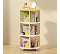Tour de bibliothèque rotative avec roulettes, organisateur de rangement rotatif à 360° pour chambre d'enfant, chambre à coucher, espace de bureau d'angle