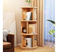 Tour de bibliothèque rotative avec serre-livres pour petits espaces - Bibliothèque tournante en bois