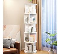 Tour de bibliothèque rotative avec serre-livres pour petits espaces - Bibliothèque tournante en bois