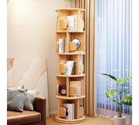 Tour de bibliothèque rotative avec serre-livres pour petits espaces - Bibliothèque tournante en bois