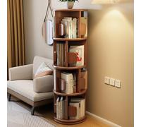 Tour de bibliothèque rotative avec serre-livres pour petits espaces - Bibliothèque tournante en bois