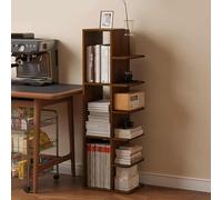 Tour de bibliothèque verticale moderne à 7 niveaux, étagère de rangement ouverte au sol, étagère multifonction pour le salon, le bureau à domicile et l'organisation de la chambre à coucher