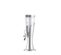 Tour de bière, distributeur de boissons de 1,5 l, avec robinet et Tube de glace, for fêtes, Bars, Pubs, Restaurants(Silver,3L)