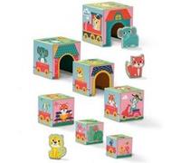 Tour de blocs à empiler avec figurines d'animaux G
