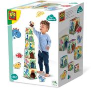 Ses Creative Tour de Blocs à empiler avec Figurines de Dinosaures, Jaune