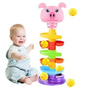 Tour de boule empilable - Jouet de balle de piste roulante | 6 couches avec 5 balles colorées, jeu d'apprentissage de la petite enfance, jouets de développement amovibles pour bébés, jeu de moteur Ped