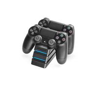 Snakebyte PS4 TWIN:CHARGE 4 - PlayStation 4 charging station for DualShock 4-Controller, charger kit for 2 wireless controllers via COM port, LED charge status display, PS4 design, Black
