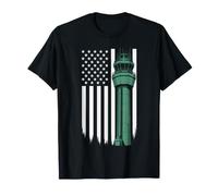 Tour de contrôle du trafic aérien Drapeau américain Aviation T-Shirt