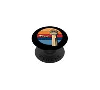 Tour de contrôle du trafic aérien rétro Aviation PopSockets PopGrip Adhésif