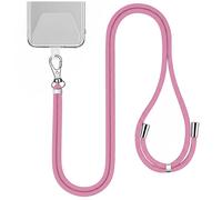 Tour de Cou 150cm pour Smartphone en Nylon avec Fixation Universelle Rose