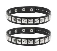 Tour De Cou à Clous 2 Pièces, Bracelet à Clous en Cuir, Tour De Cou à Clous Punk, Bracelet Clouté en Métal Lourd Rock, Bracelet Goth, Brassard Clouté