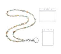 Tour de Cou Badge,Cordon Badge,Cordon de Cou en Perles Colorées pour Clés,Cordons de Cou Avec Embouts,Cordon Tour de Cou pour Les Clés,Les Badges de Travail et Les Porte-Badges D'Identification