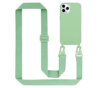 Tour de cou chaîne pour Apple iPhone 11 PRO MAX en LIQUID LIGHT GREEN Housse de protection en silicone avec cordelette réglable