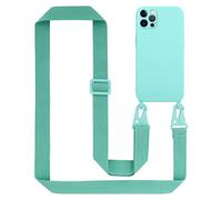 Tour de cou chaîne pour Apple iPhone 12 / 12 PRO en LIQUID TURQUOISE Housse de protection en silicone avec cordelette réglable