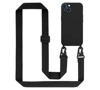 Tour de cou chaîne pour Apple iPhone 13 en LIQUID BLACK Housse de protection en silicone avec cordelette réglable