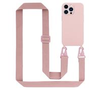 Tour de cou chaîne pour Apple iPhone 13 PRO en LIQUID PINK Housse de protection en silicone avec cordelette réglable
