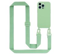 Tour de cou chaîne pour Apple iPhone 13 PRO MAX en LIQUID LIGHT GREEN Housse de protection en silicone avec cordelette réglable