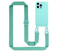 Tour de cou chaîne pour Apple iPhone 13 PRO MAX en LIQUID TURQUOISE Housse de protection en silicone avec cordelette réglable